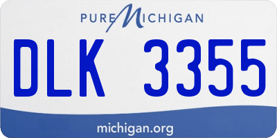 MI license plate DLK3355