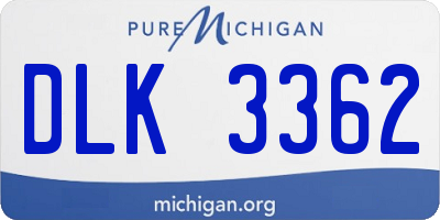 MI license plate DLK3362