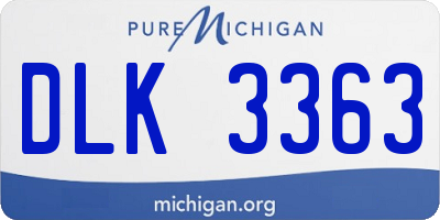 MI license plate DLK3363
