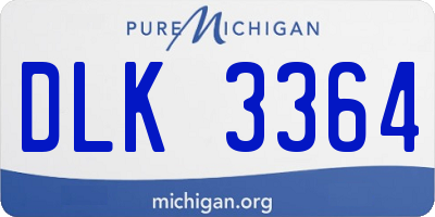 MI license plate DLK3364