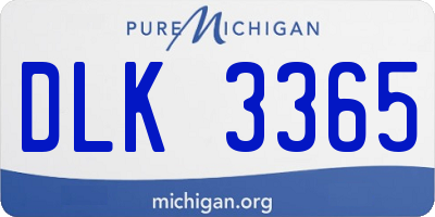 MI license plate DLK3365