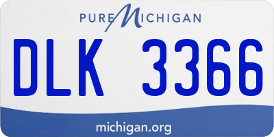 MI license plate DLK3366