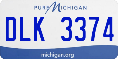 MI license plate DLK3374