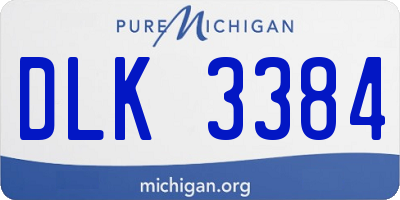 MI license plate DLK3384