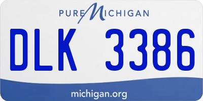 MI license plate DLK3386