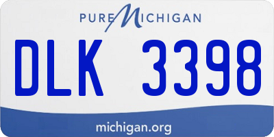 MI license plate DLK3398