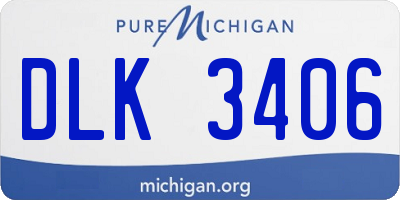 MI license plate DLK3406