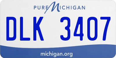 MI license plate DLK3407