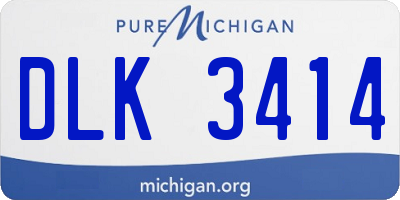 MI license plate DLK3414