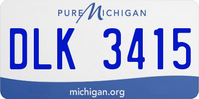 MI license plate DLK3415