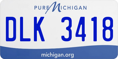 MI license plate DLK3418