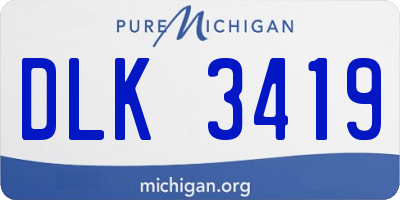 MI license plate DLK3419