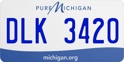 MI license plate DLK3420