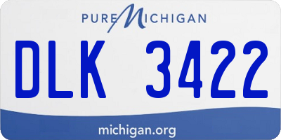 MI license plate DLK3422