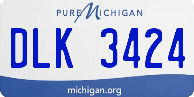 MI license plate DLK3424