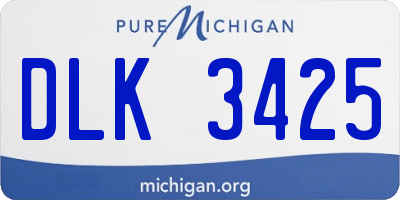 MI license plate DLK3425