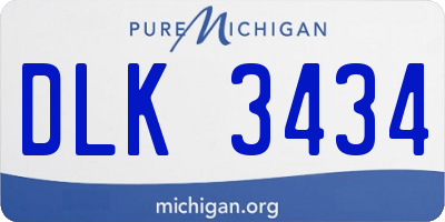 MI license plate DLK3434