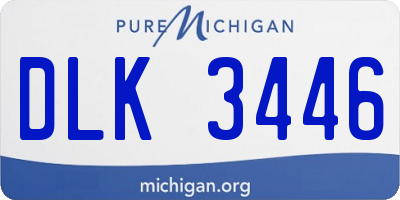 MI license plate DLK3446