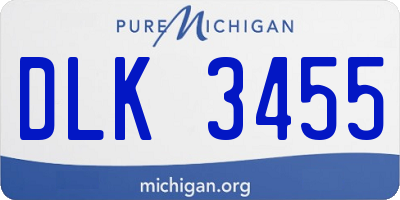 MI license plate DLK3455