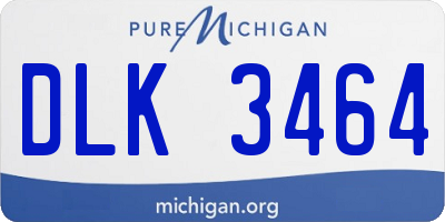 MI license plate DLK3464