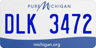 MI license plate DLK3472