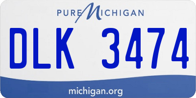 MI license plate DLK3474