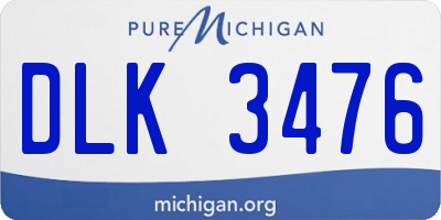 MI license plate DLK3476