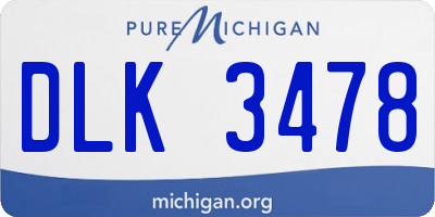 MI license plate DLK3478