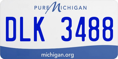 MI license plate DLK3488