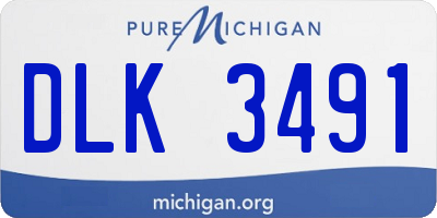 MI license plate DLK3491