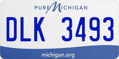 MI license plate DLK3493