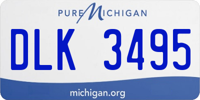 MI license plate DLK3495