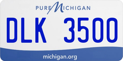 MI license plate DLK3500