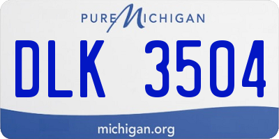 MI license plate DLK3504