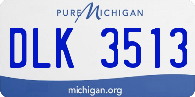 MI license plate DLK3513