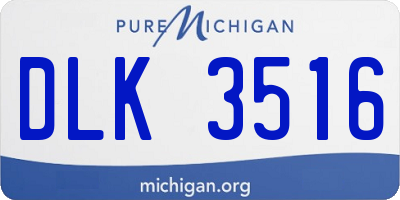 MI license plate DLK3516