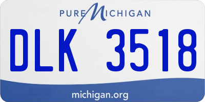MI license plate DLK3518