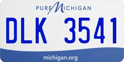 MI license plate DLK3541