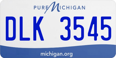 MI license plate DLK3545