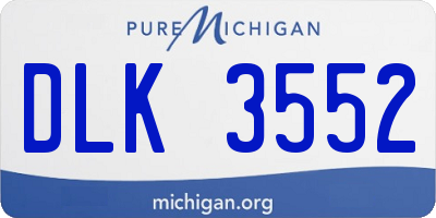 MI license plate DLK3552