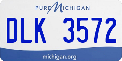 MI license plate DLK3572