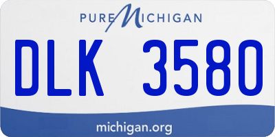 MI license plate DLK3580