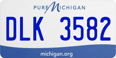 MI license plate DLK3582