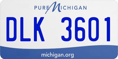 MI license plate DLK3601