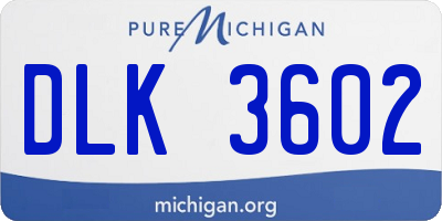 MI license plate DLK3602