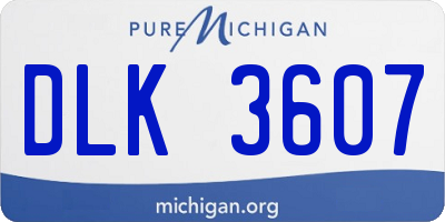 MI license plate DLK3607