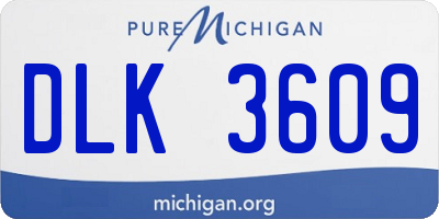 MI license plate DLK3609