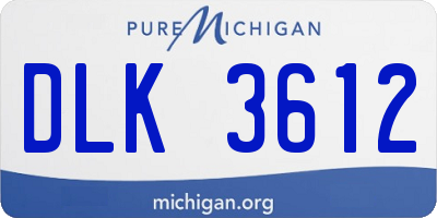 MI license plate DLK3612