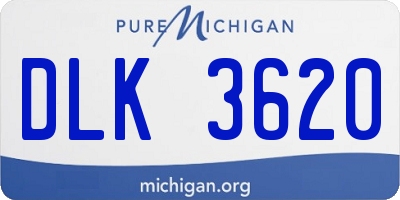 MI license plate DLK3620