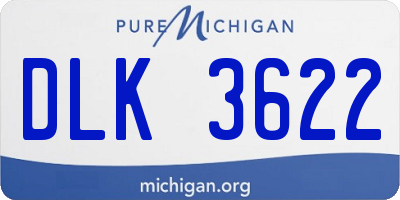 MI license plate DLK3622